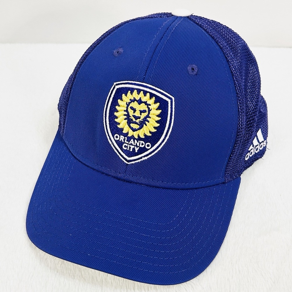 Adidas Orlando City SC Patch Stretch Flex Hat Cap‎ S/M Purple MLS Soccer